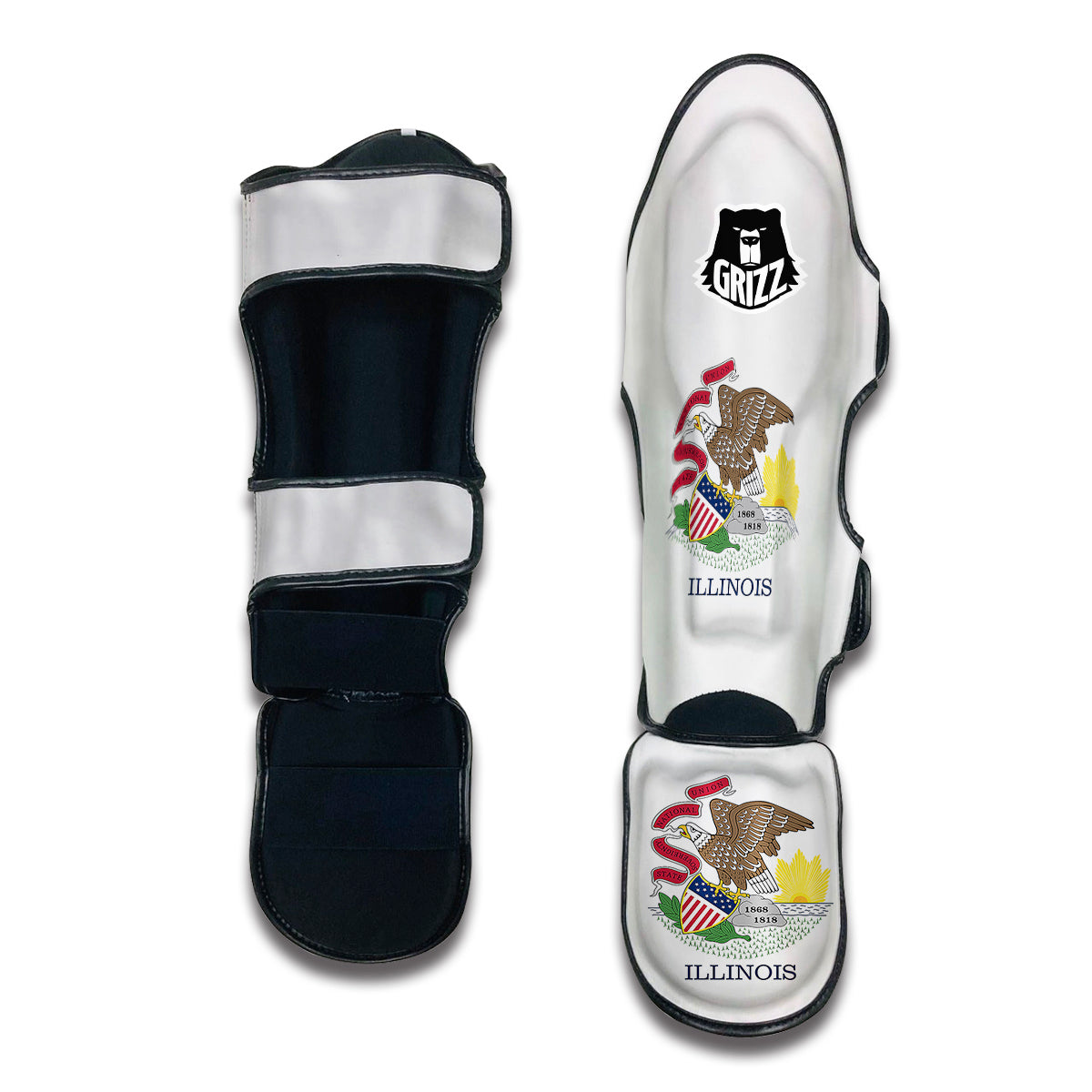 Flag Of Illinois Muay Thai Shin Guards-grizzshop