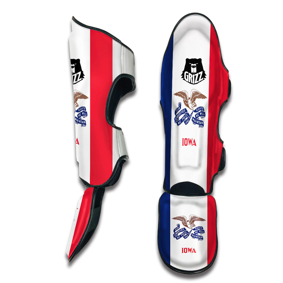 Flag Of Iowa Muay Thai Shin Guards-grizzshop