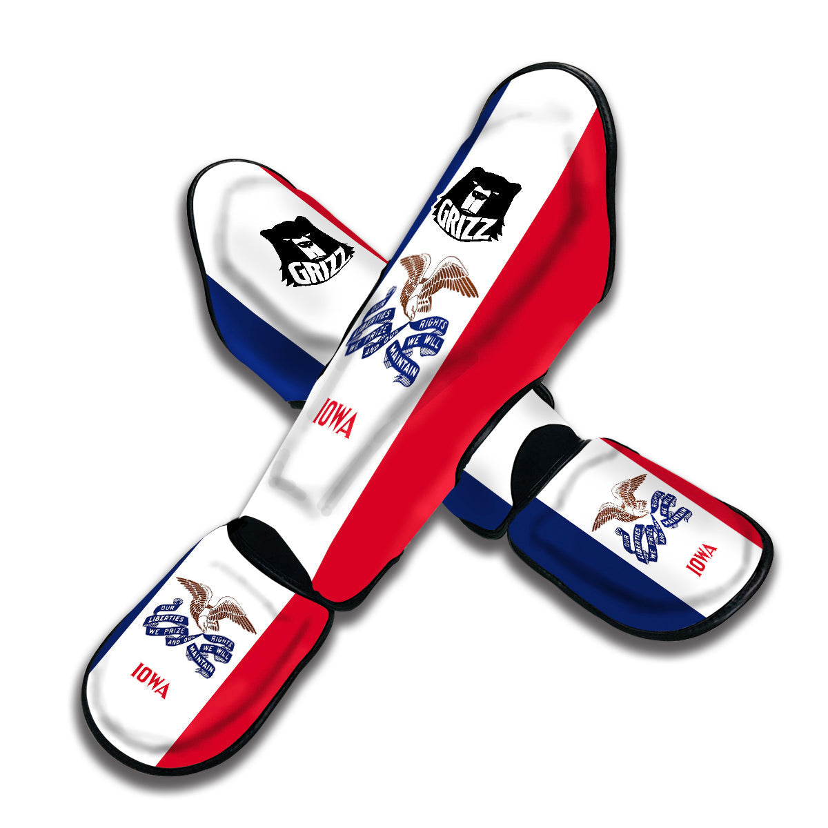 Flag Of Iowa Muay Thai Shin Guards-grizzshop