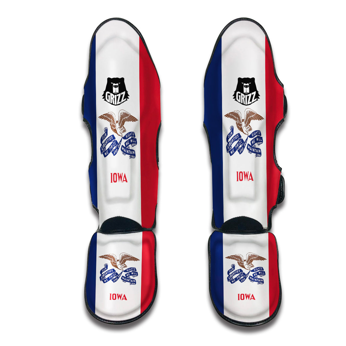 Flag Of Iowa Muay Thai Shin Guards-grizzshop