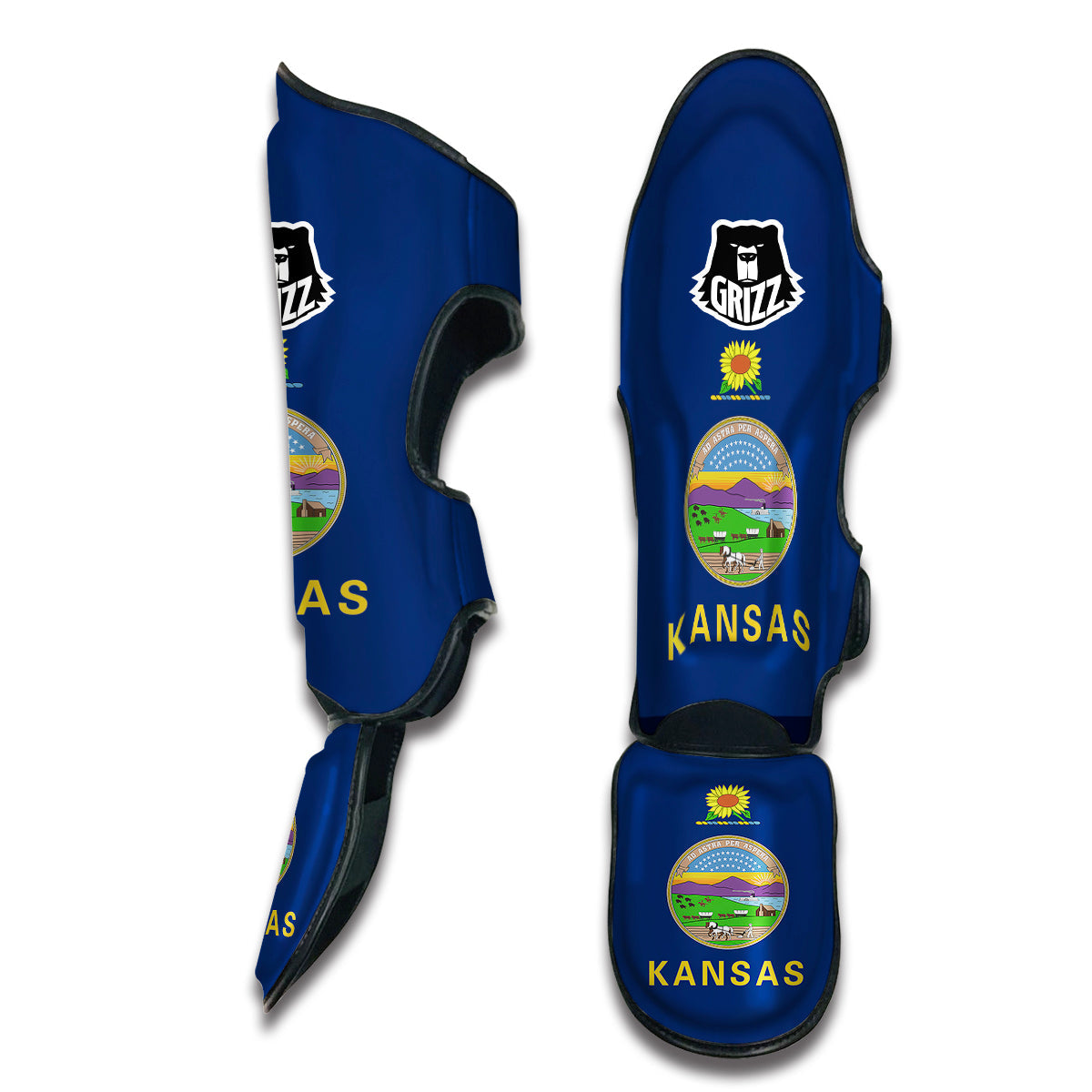 Flag Of Kansas Muay Thai Shin Guards-grizzshop