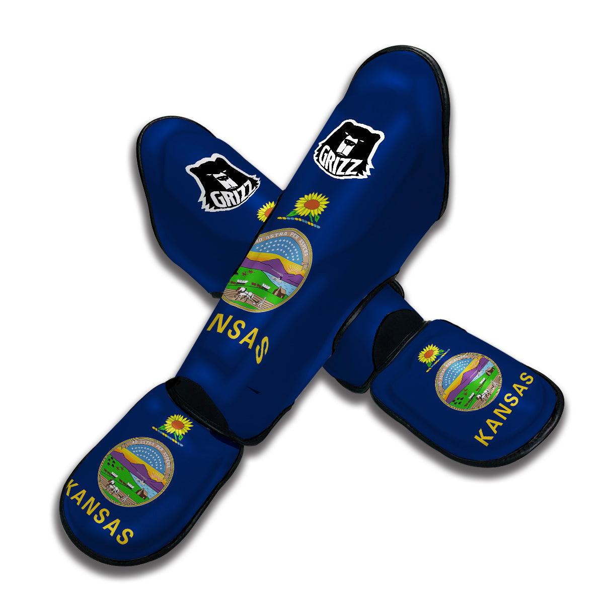 Flag Of Kansas Muay Thai Shin Guards-grizzshop