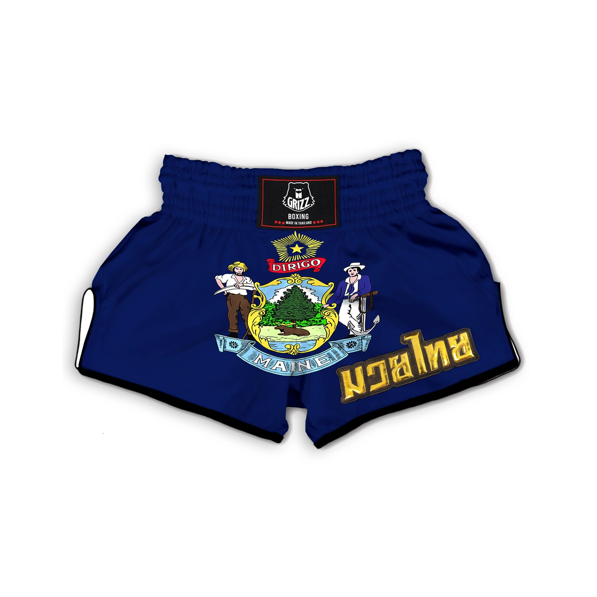 Flag Of Maine Muay Thai Boxing Shorts-grizzshop