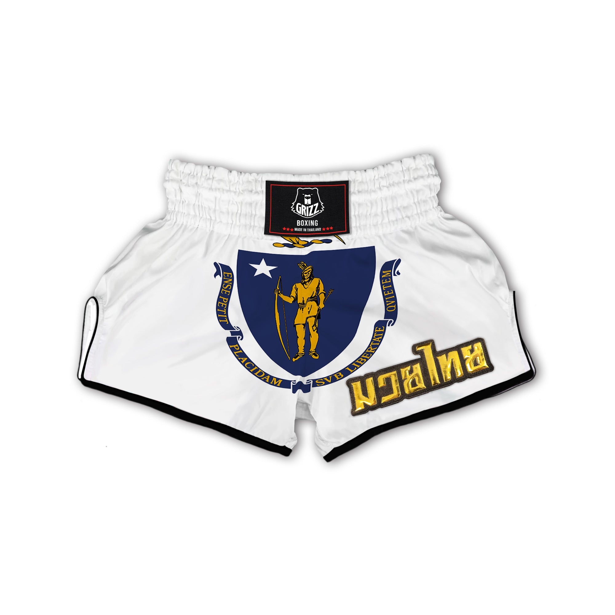 Flag Of Massachusetts Muay Thai Boxing Shorts-grizzshop