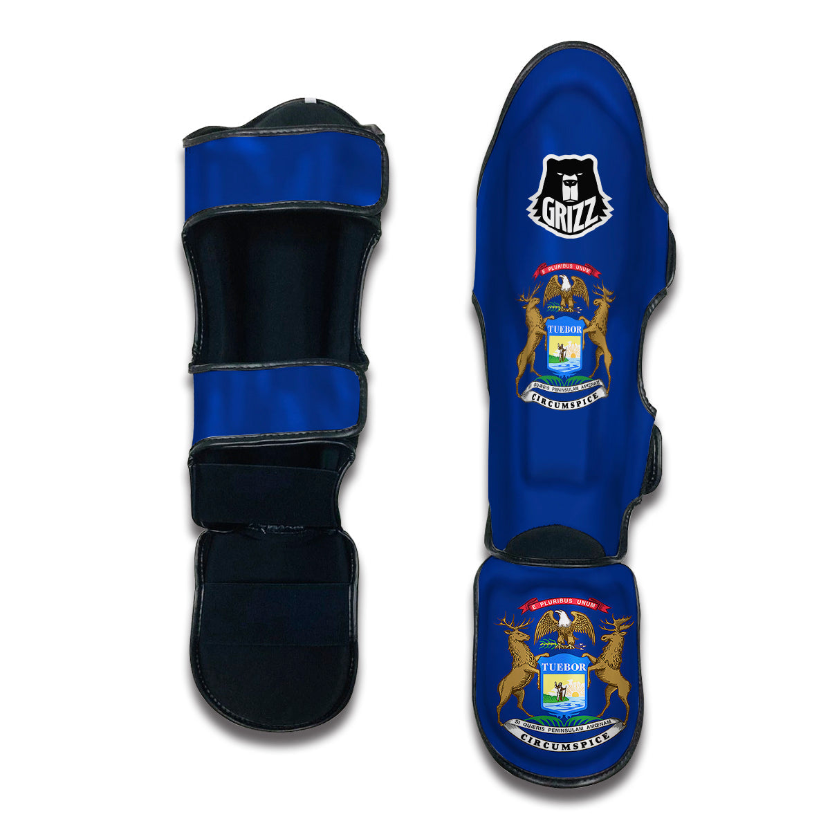 Flag Of Michigan Muay Thai Shin Guards-grizzshop