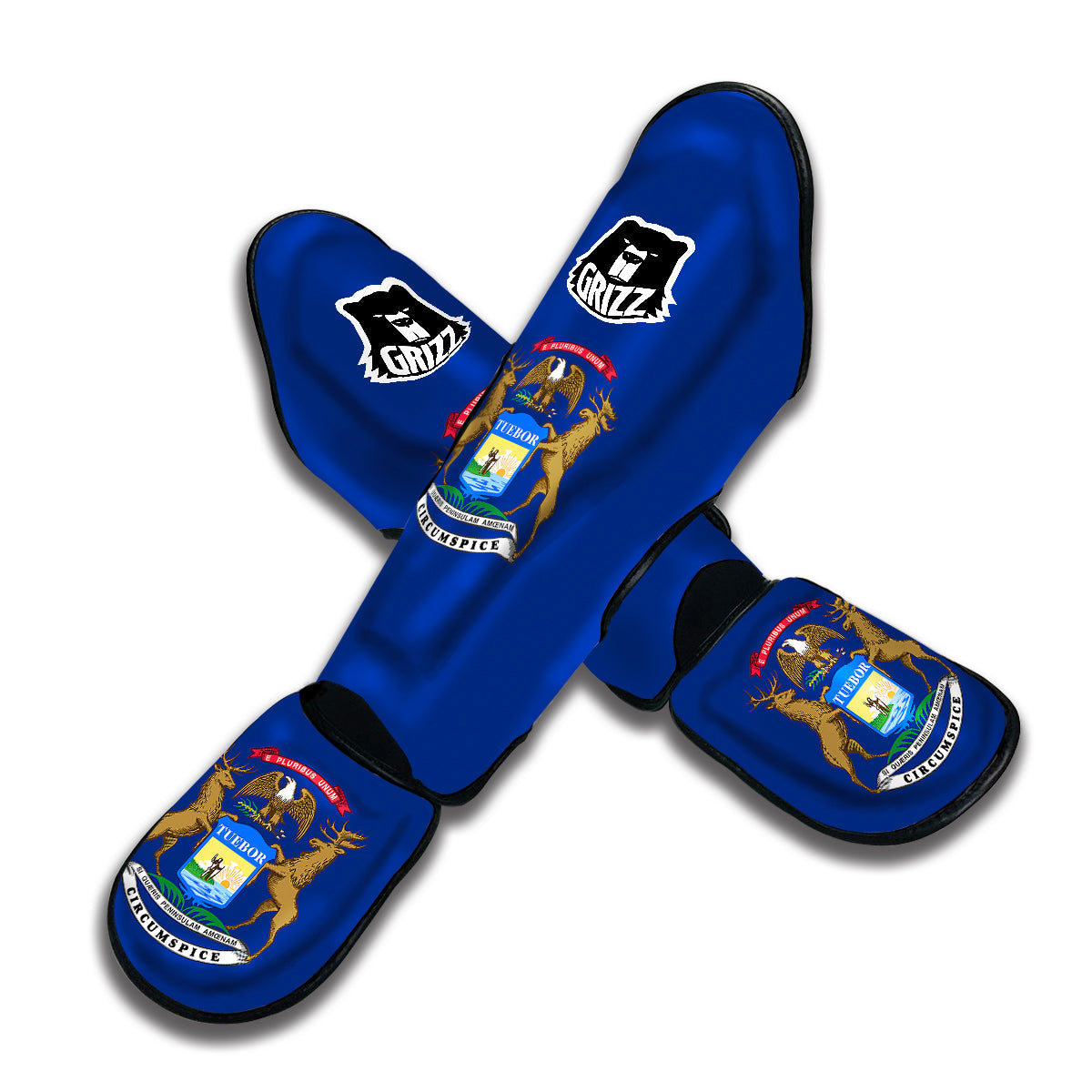 Flag Of Michigan Muay Thai Shin Guards-grizzshop