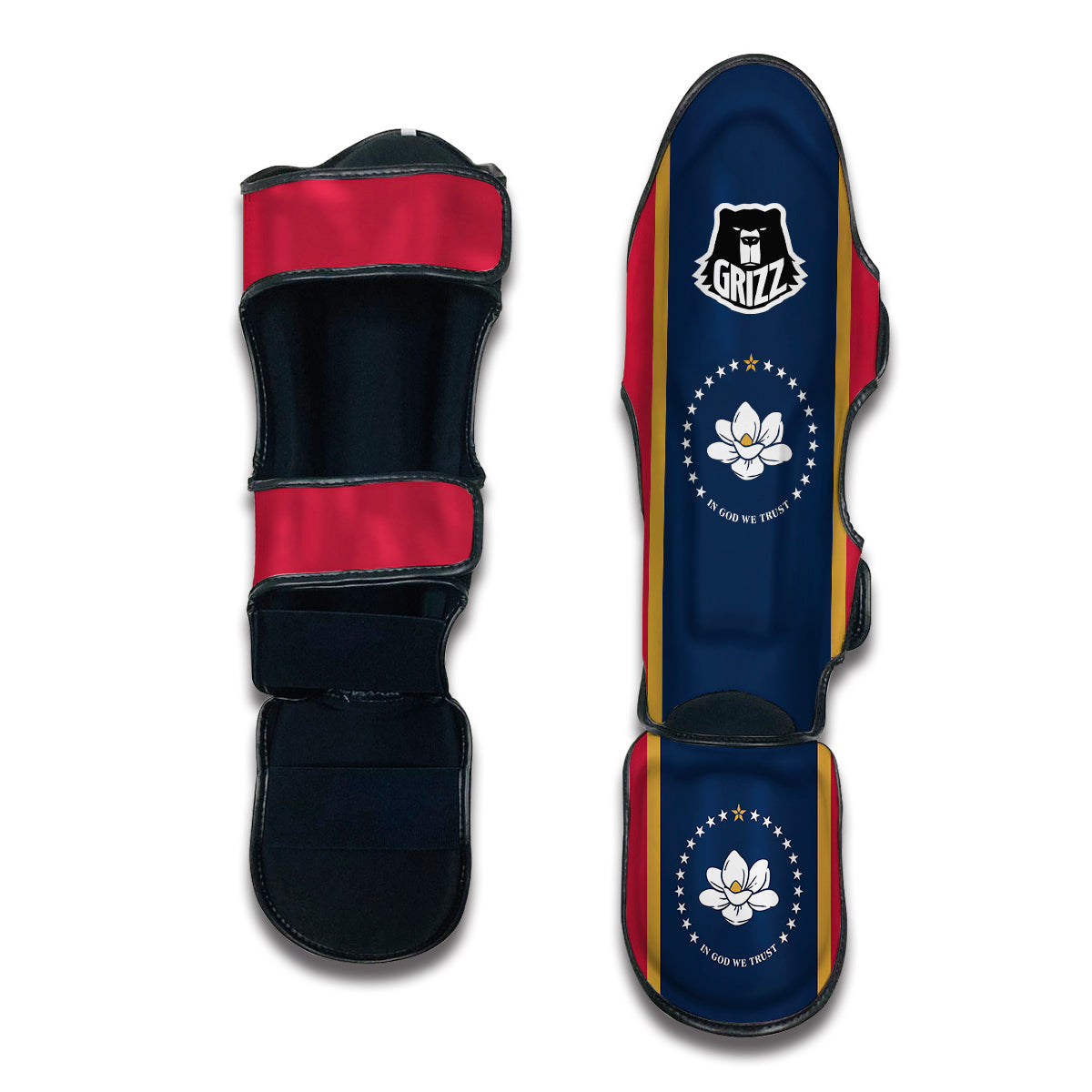 Flag Of Mississippi Muay Thai Shin Guards-grizzshop