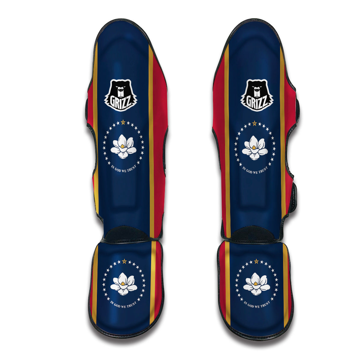 Flag Of Mississippi Muay Thai Shin Guards-grizzshop