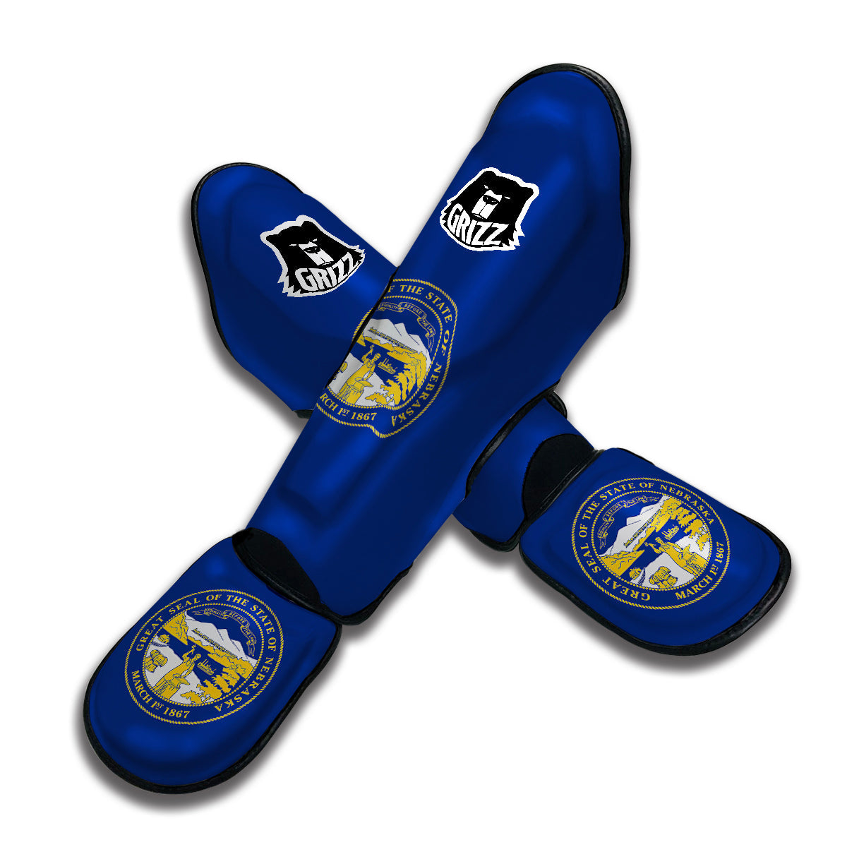 Flag Of Nebraska Muay Thai Shin Guards-grizzshop