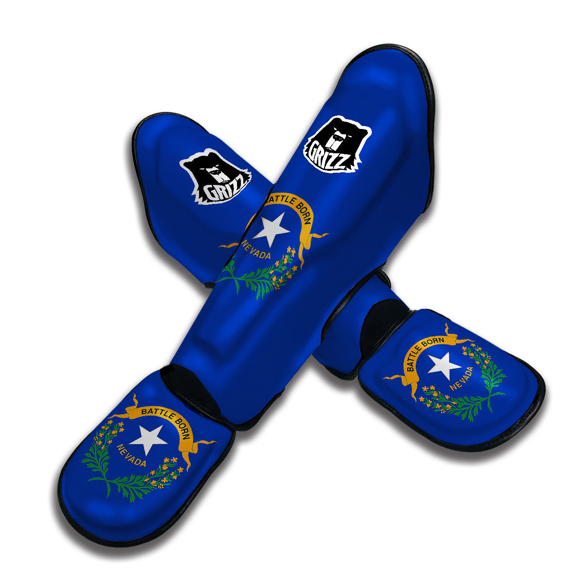 Flag Of Nevada Muay Thai Shin Guards-grizzshop