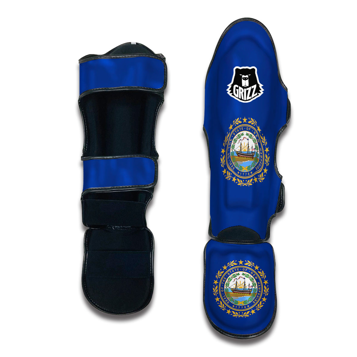 Flag Of New Hampshire Muay Thai Shin Guards-grizzshop