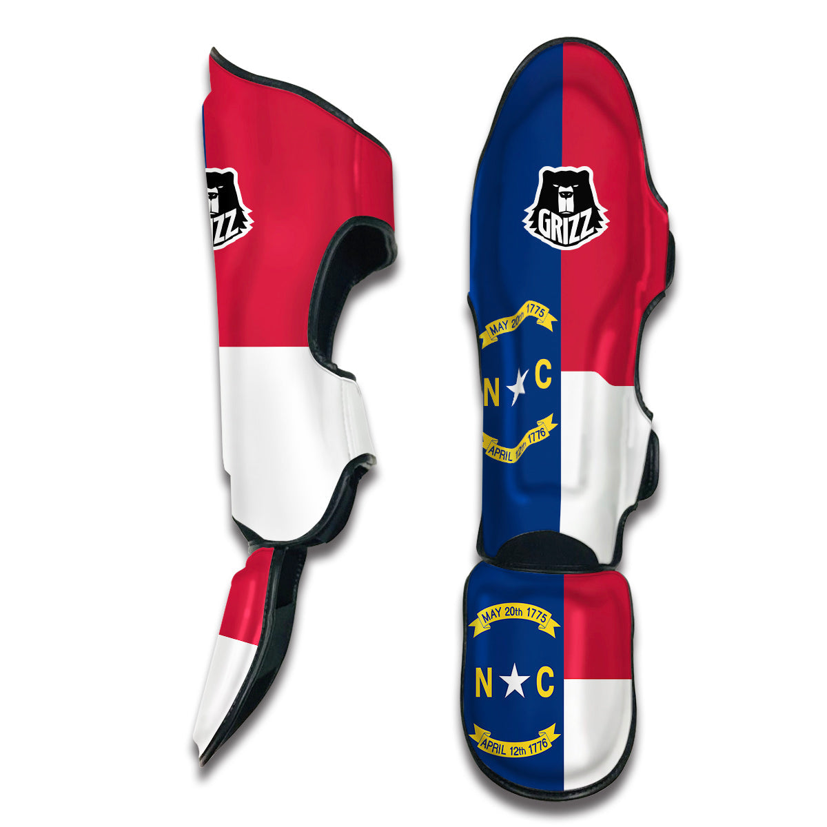 Flag Of North Carolina Muay Thai Shin Guards-grizzshop