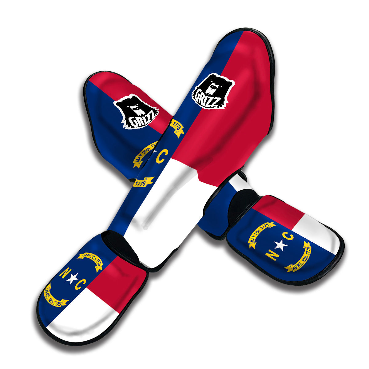 Flag Of North Carolina Muay Thai Shin Guards-grizzshop