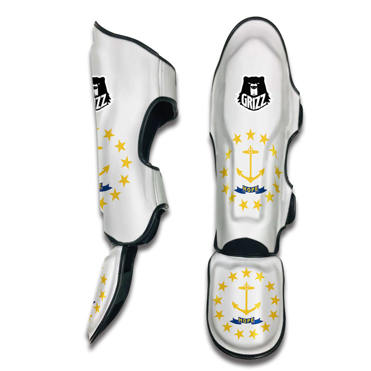 Flag Of Rhode Island Muay Thai Shin Guards-grizzshop