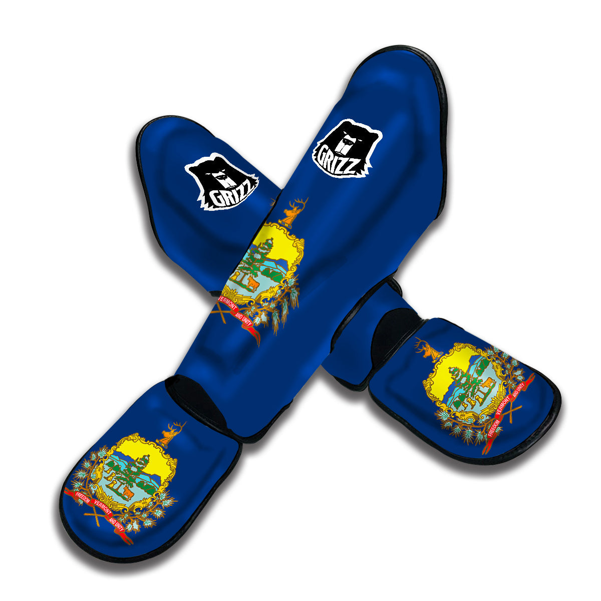 Flag Of Vermont Muay Thai Shin Guards-grizzshop