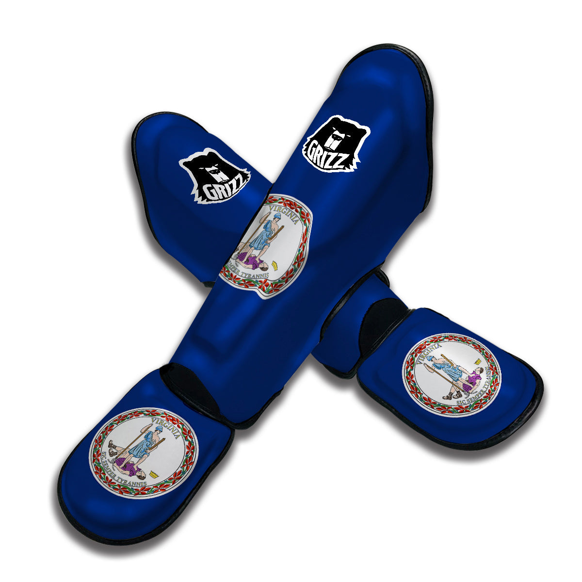 Flag Of Virginia Muay Thai Shin Guards-grizzshop