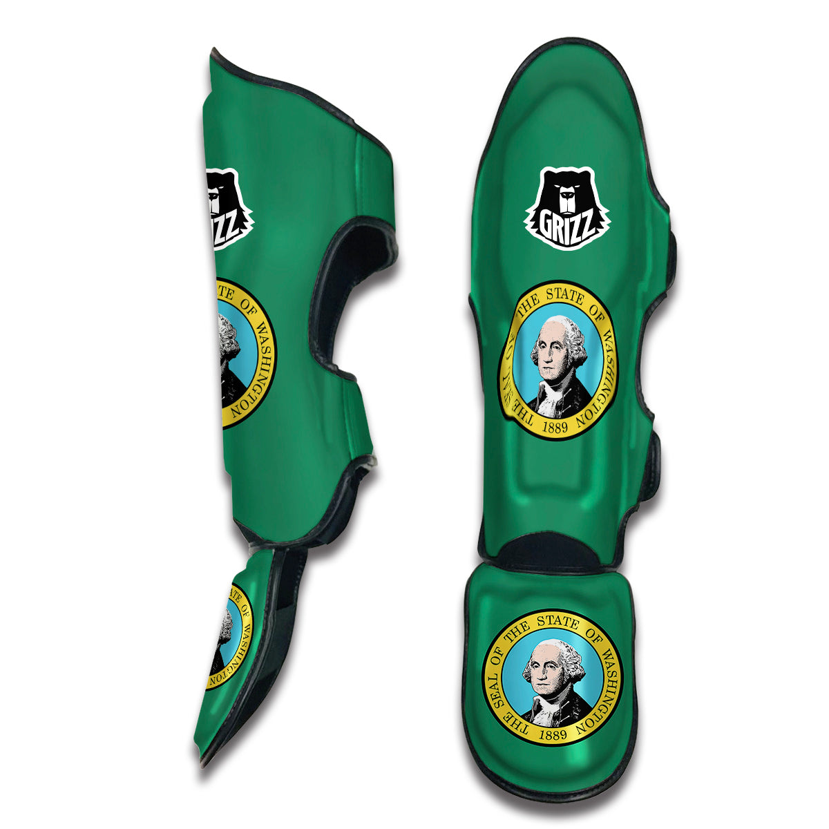 Flag Of Washington Muay Thai Shin Guards-grizzshop