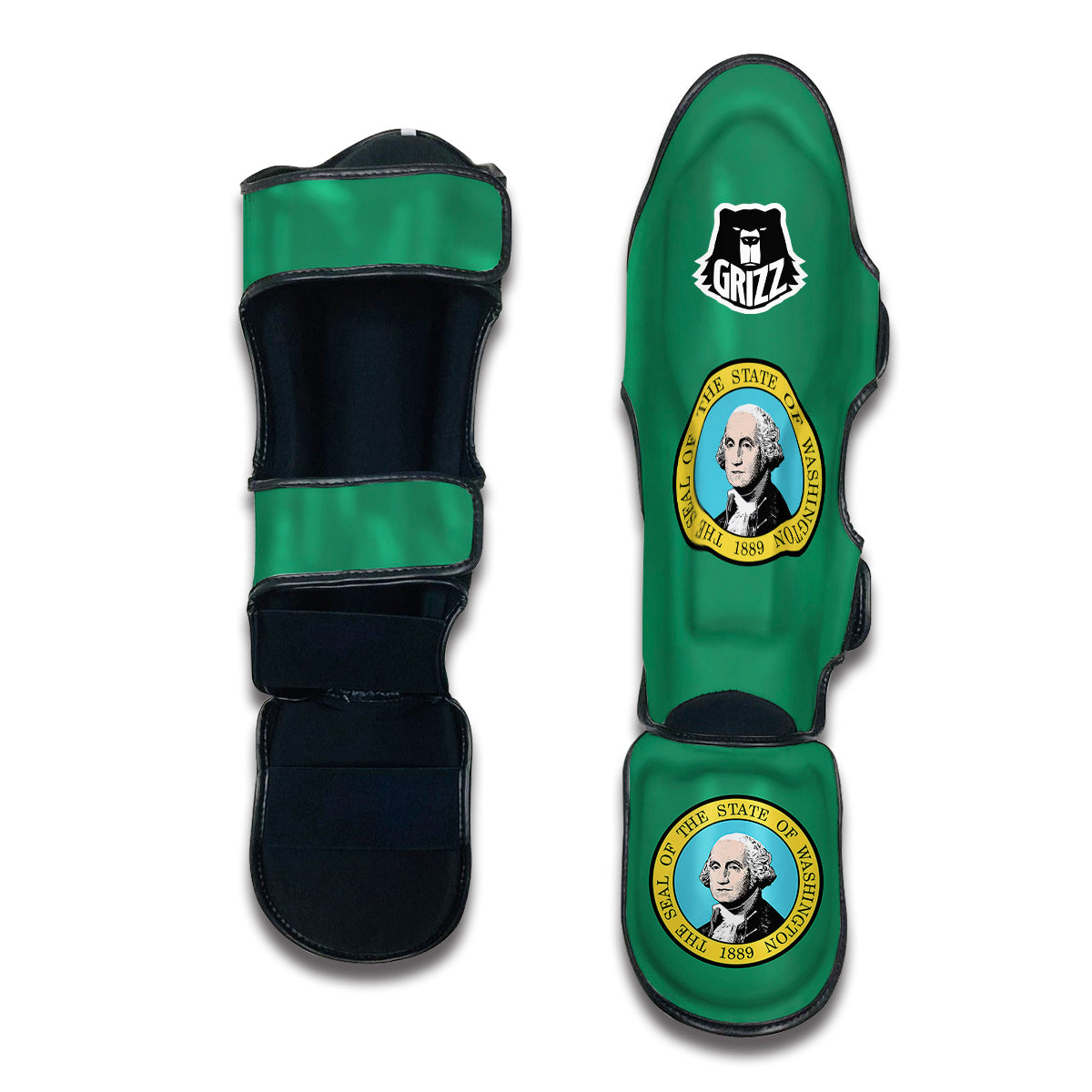 Flag Of Washington Muay Thai Shin Guards-grizzshop