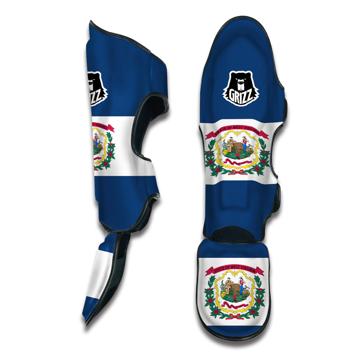 Flag Of West Virginia Muay Thai Shin Guards-grizzshop