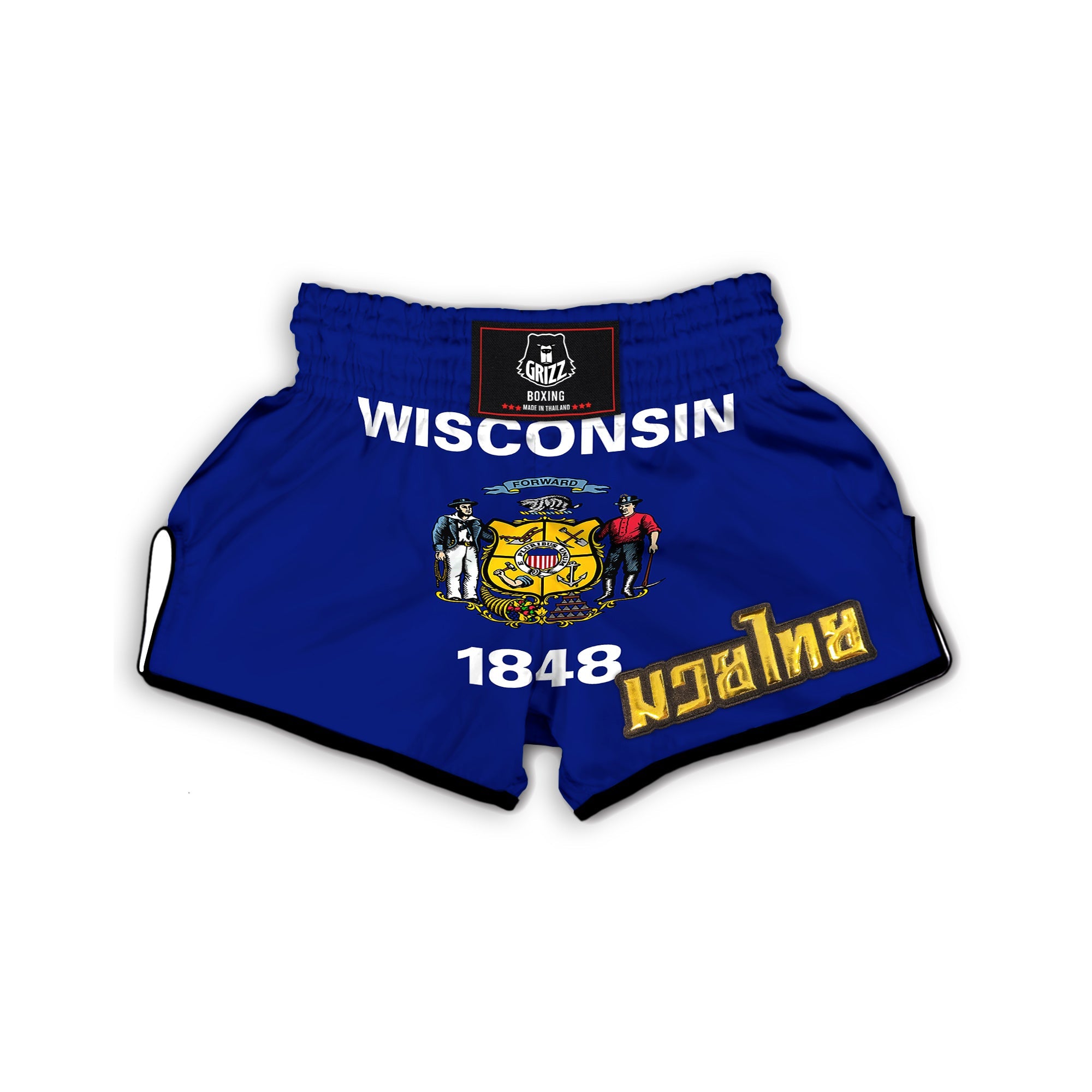 Flag Of Wisconsin Muay Thai Boxing Shorts-grizzshop