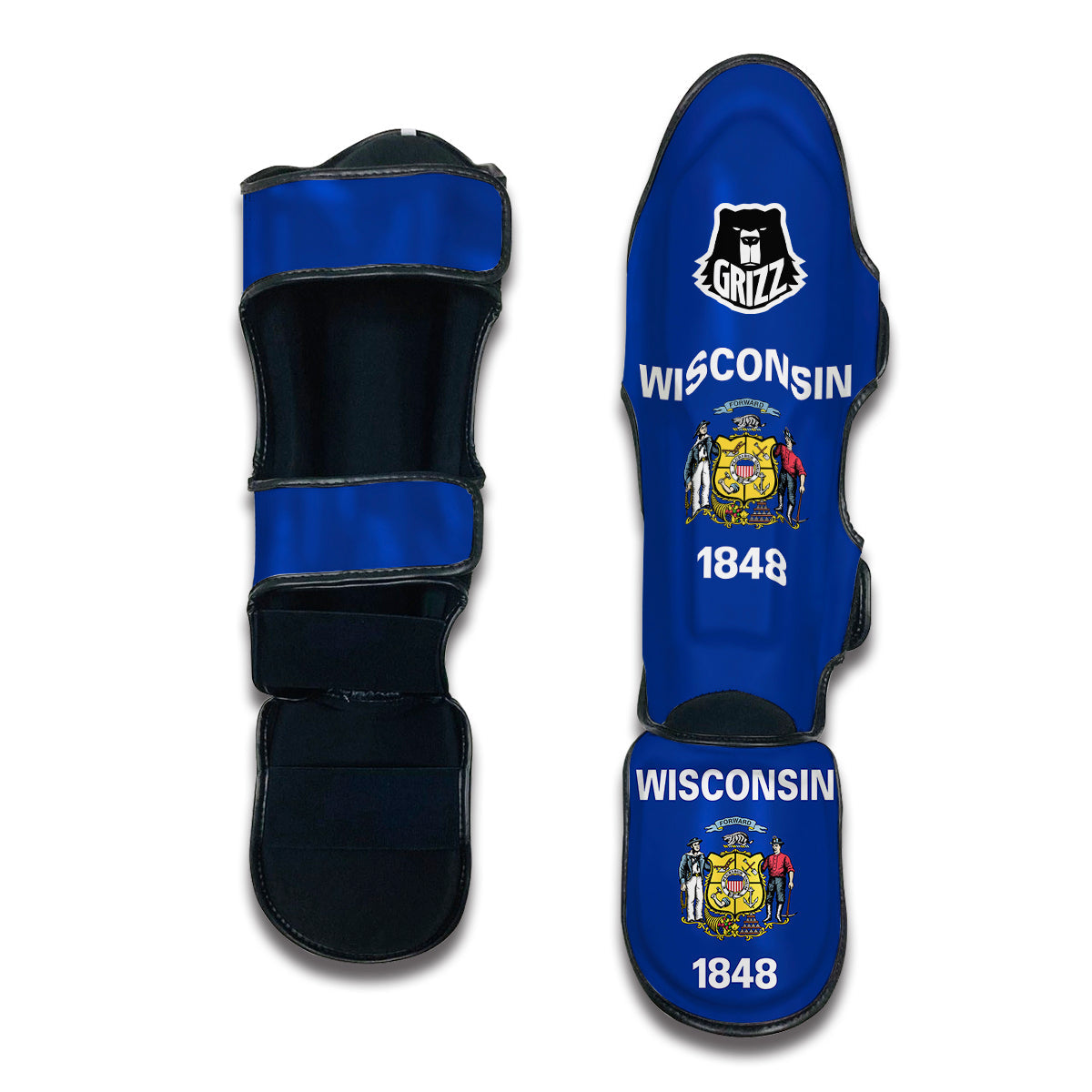 Flag Of Wisconsin Muay Thai Shin Guards-grizzshop