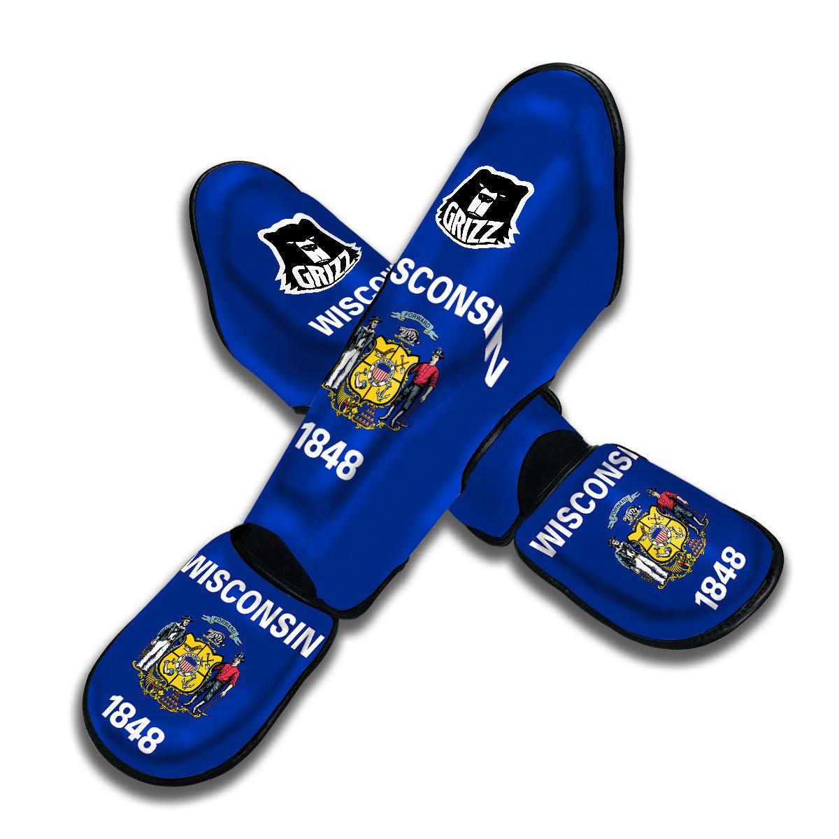 Flag Of Wisconsin Muay Thai Shin Guards-grizzshop