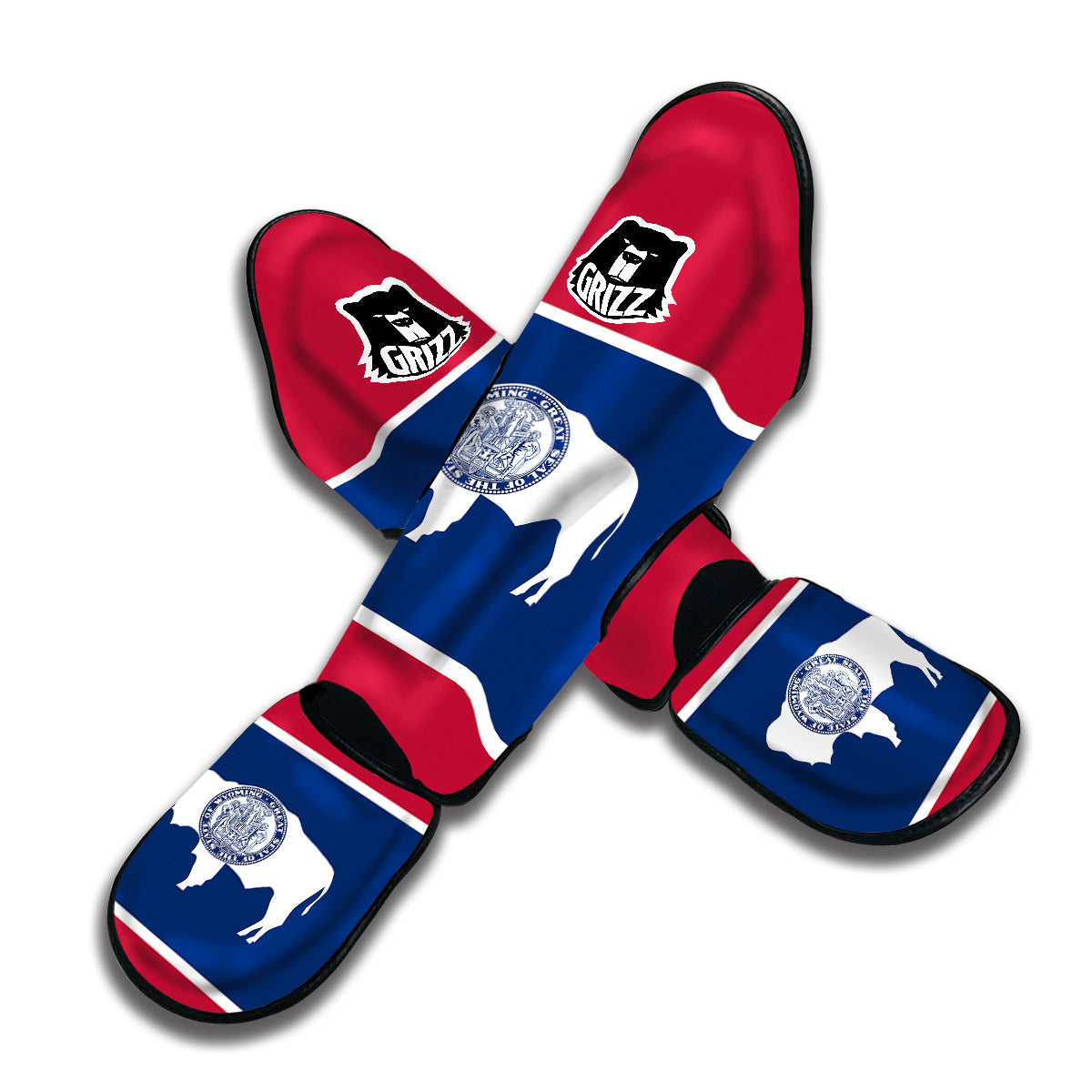 Flag Of Wyoming Muay Thai Shin Guards-grizzshop