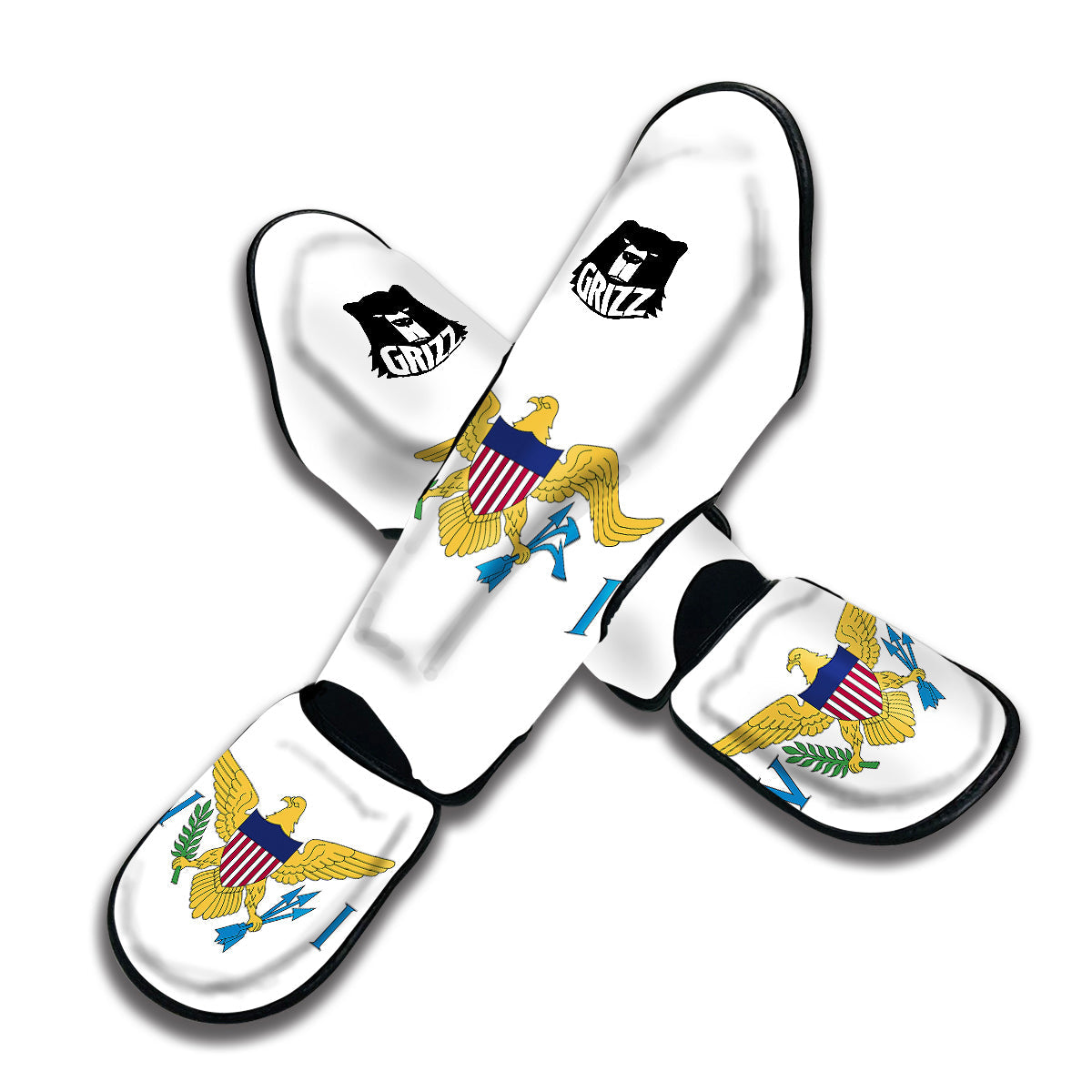 Flag Of the U.S. Virgin Islands Muay Thai Shin Guards-grizzshop