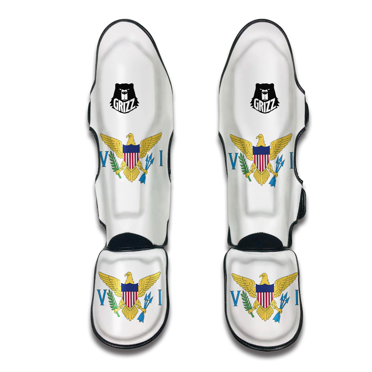 Flag Of the U.S. Virgin Islands Muay Thai Shin Guards-grizzshop