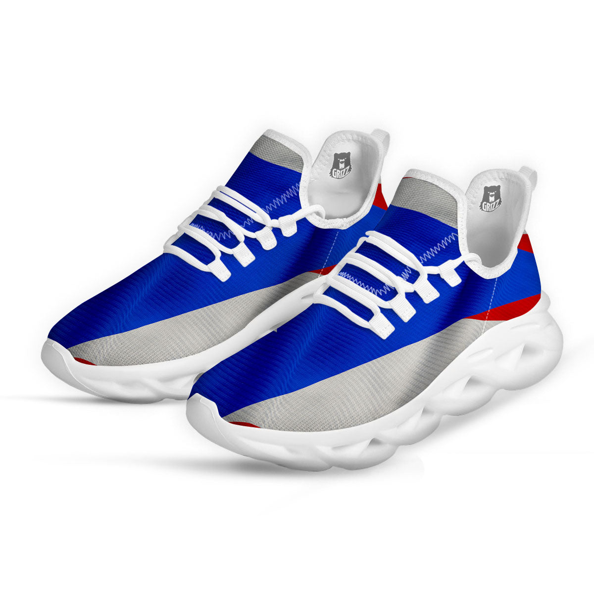 Flag Puerto Rican Print White Running Shoes-grizzshop