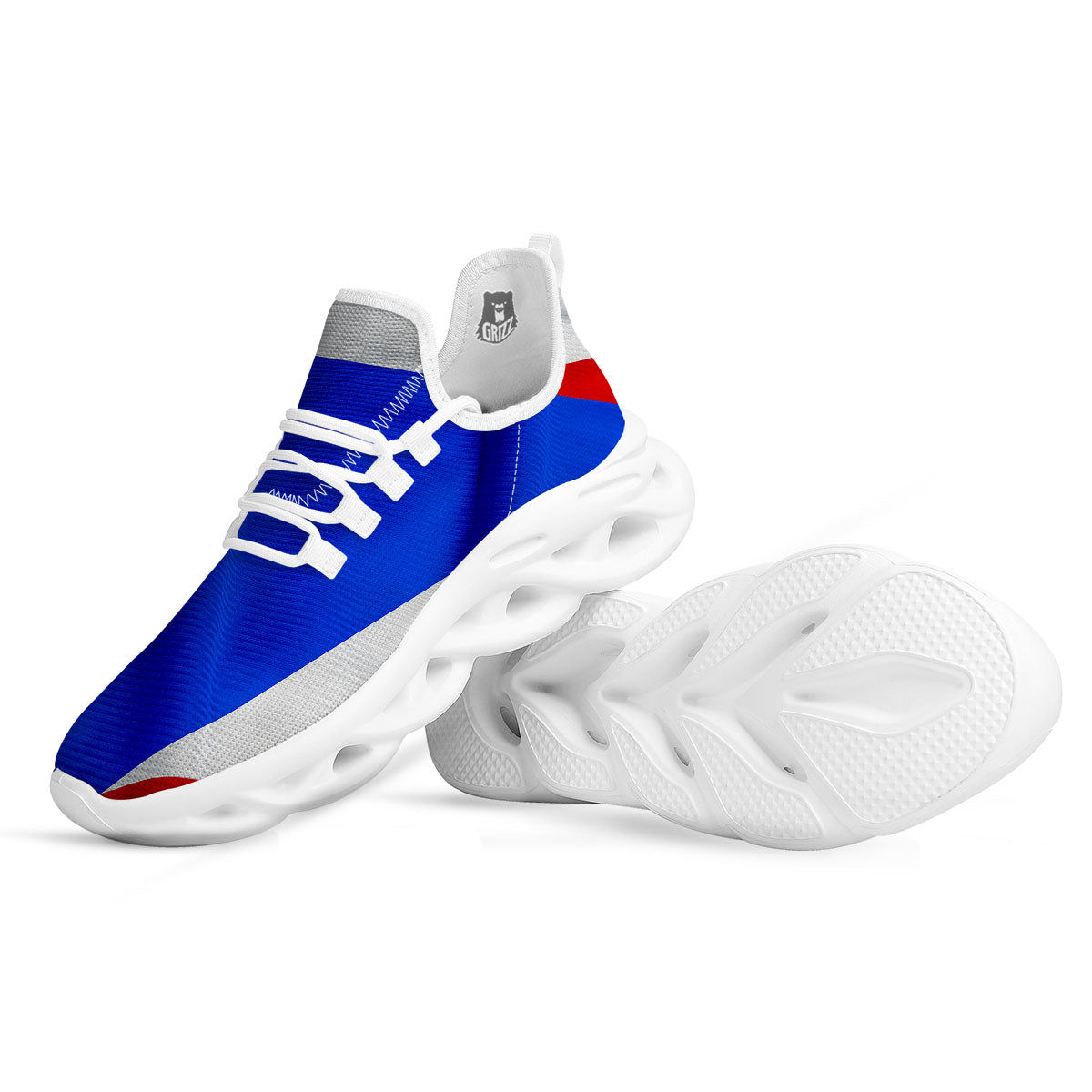 Flag Puerto Rican Print White Running Shoes-grizzshop