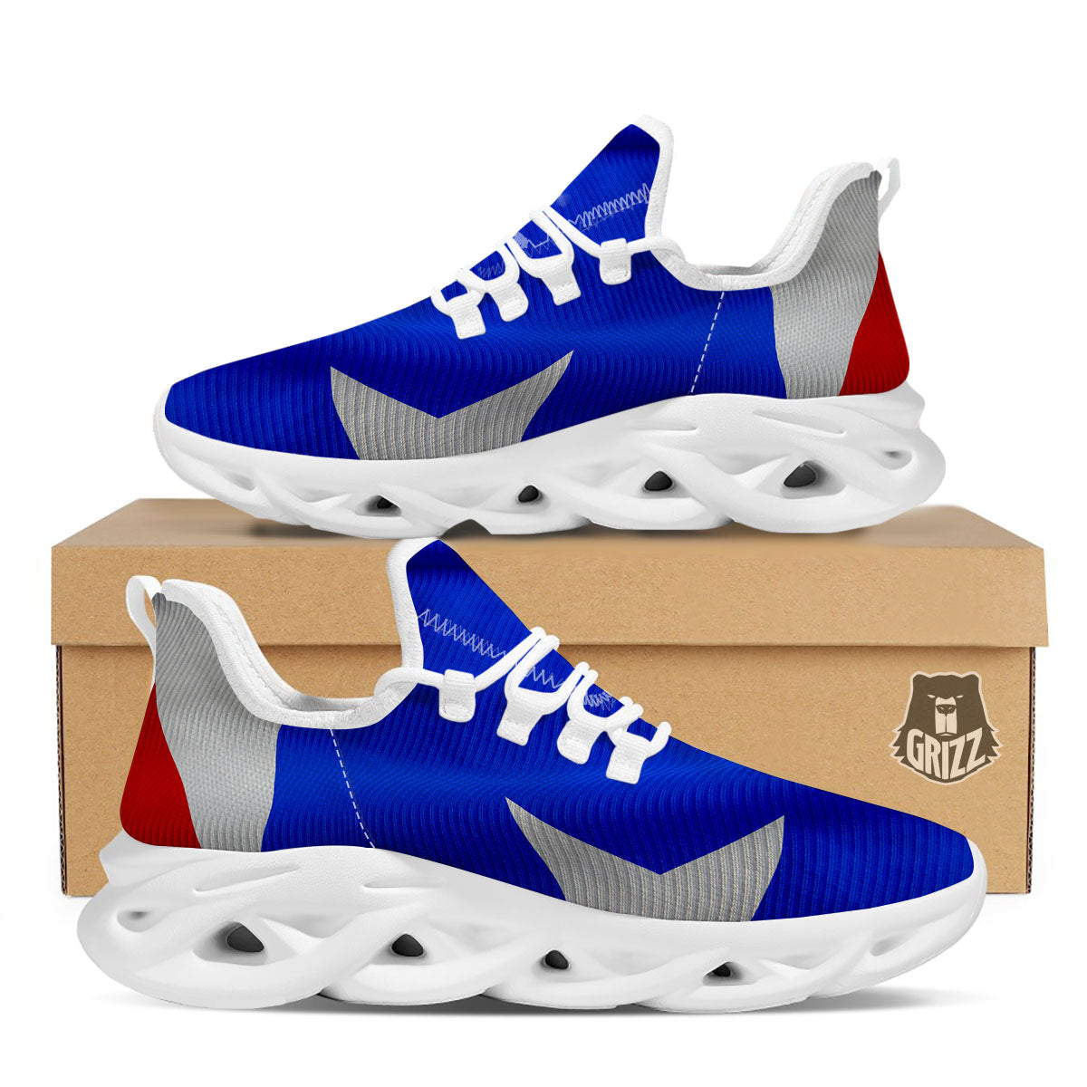 Flag Puerto Rican Print White Running Shoes-grizzshop