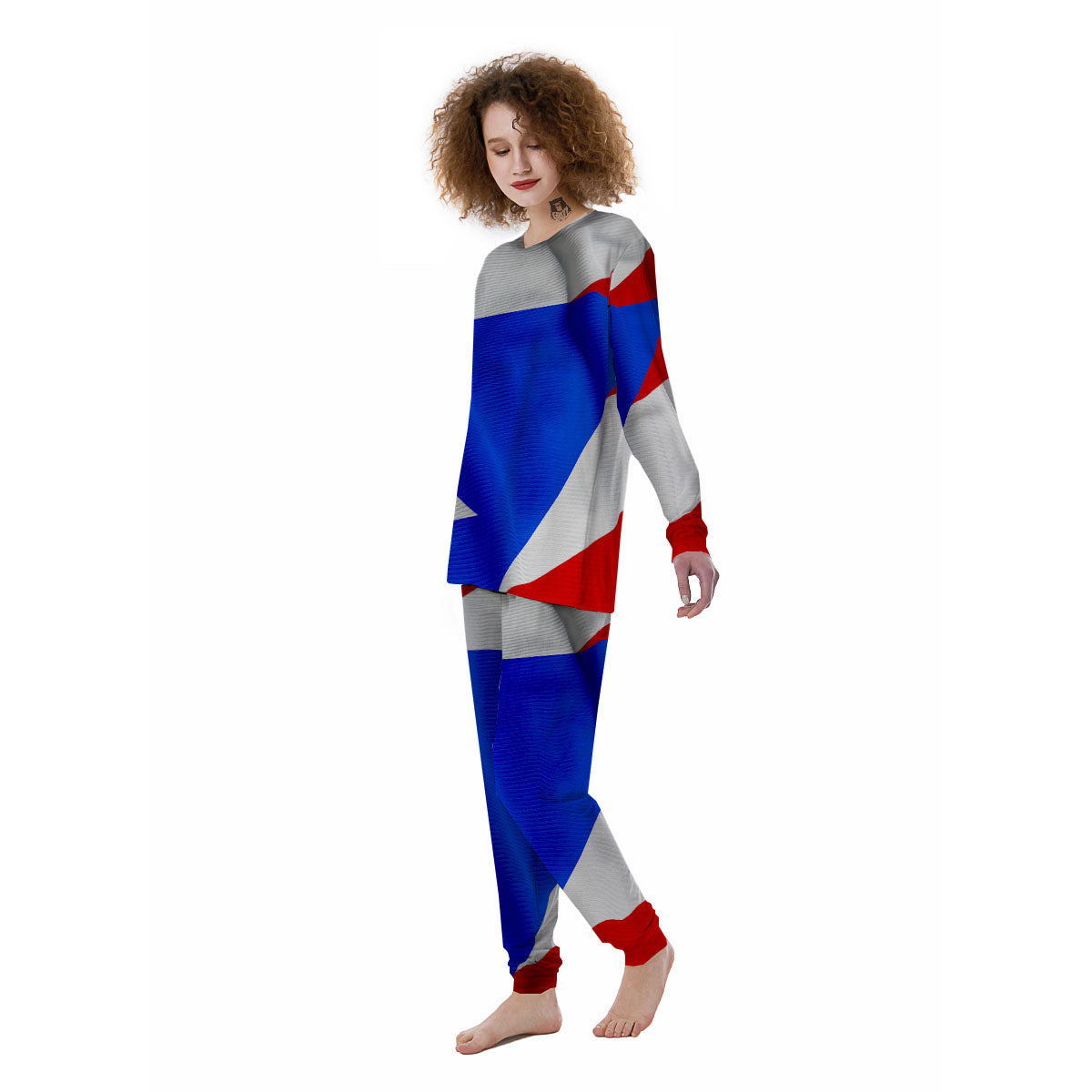 Flag Puerto Rican Print Women's Pajamas-grizzshop