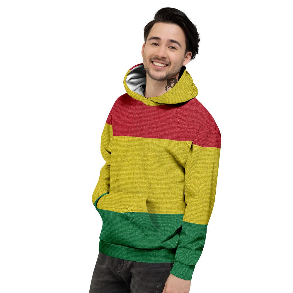 Flag Rasta Print Men's Hoodie-grizzshop