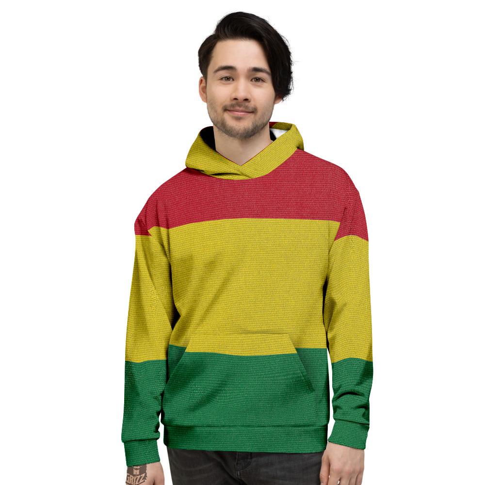 Flag Rasta Print Men's Hoodie-grizzshop