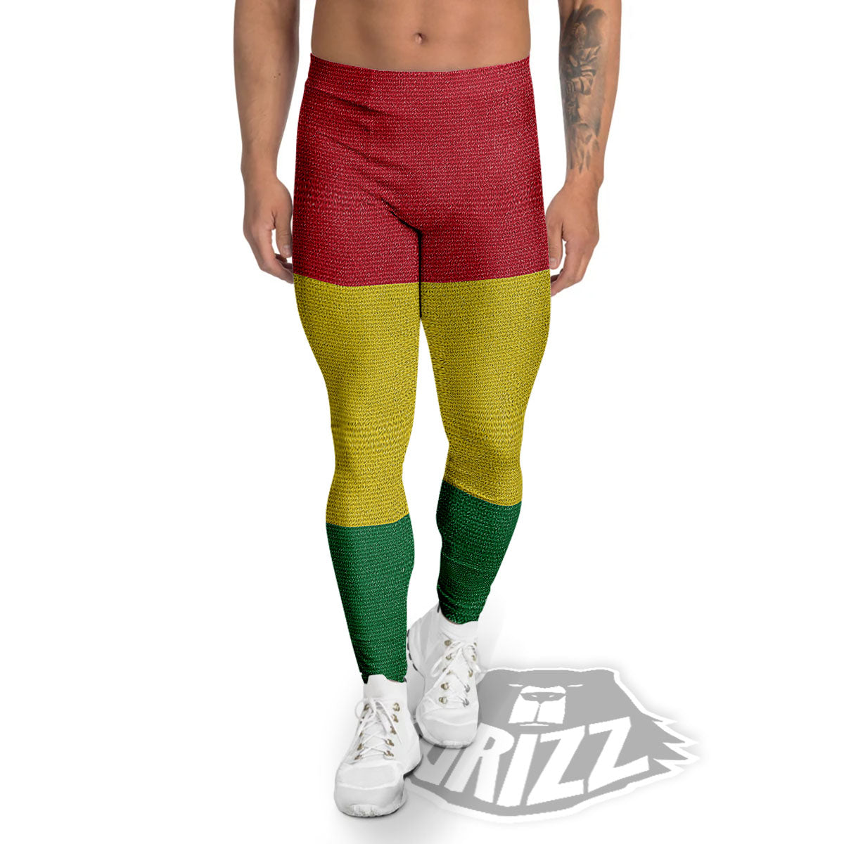 Flag Rasta Print Men's Leggings-grizzshop