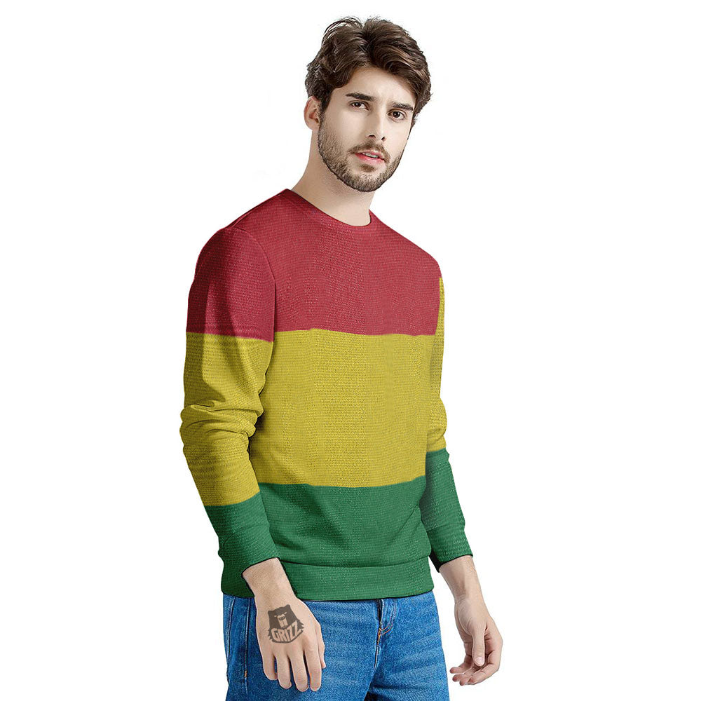 Flag Rasta Print Men's Sweatshirt-grizzshop