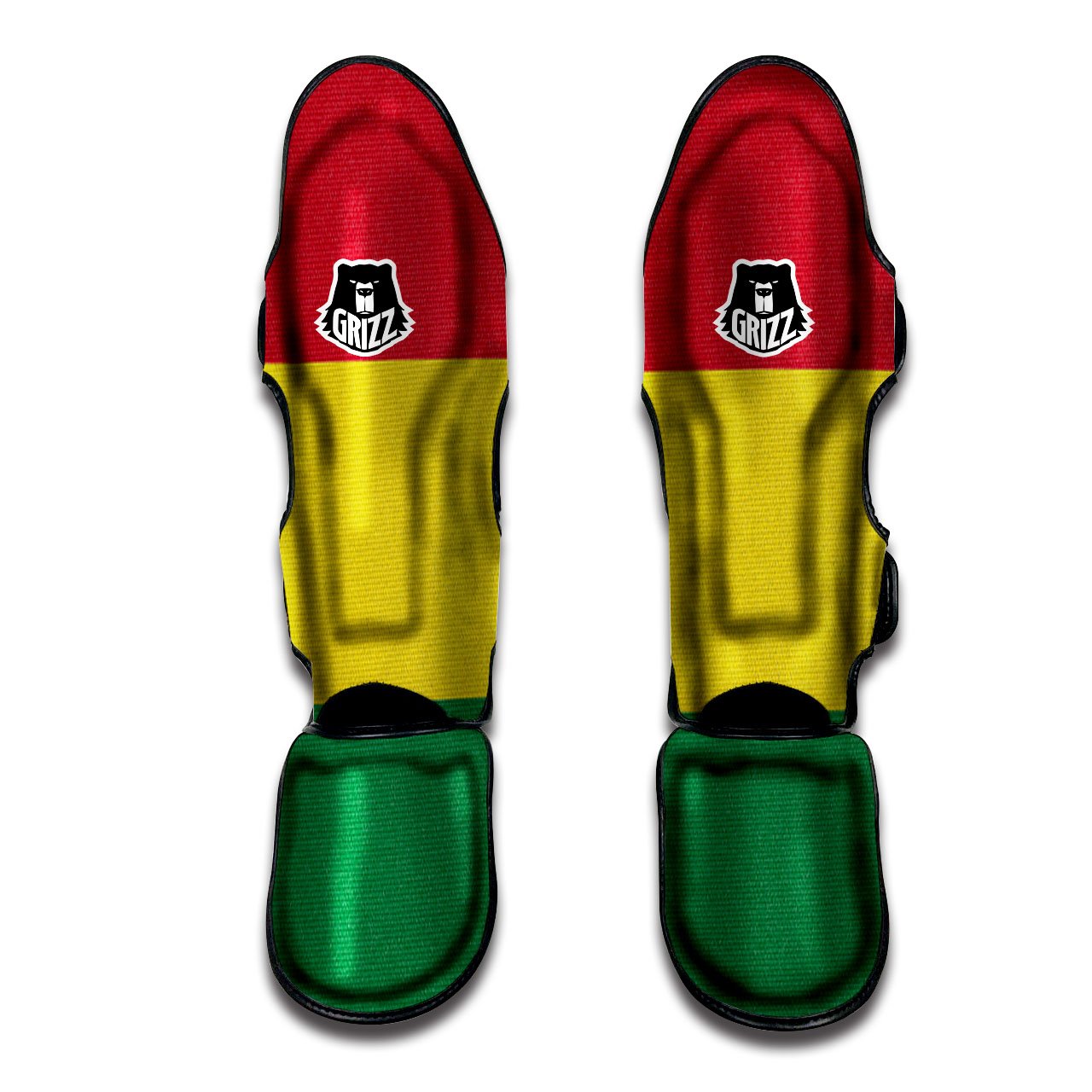 Flag Rasta Print Muay Thai Shin Guards-grizzshop