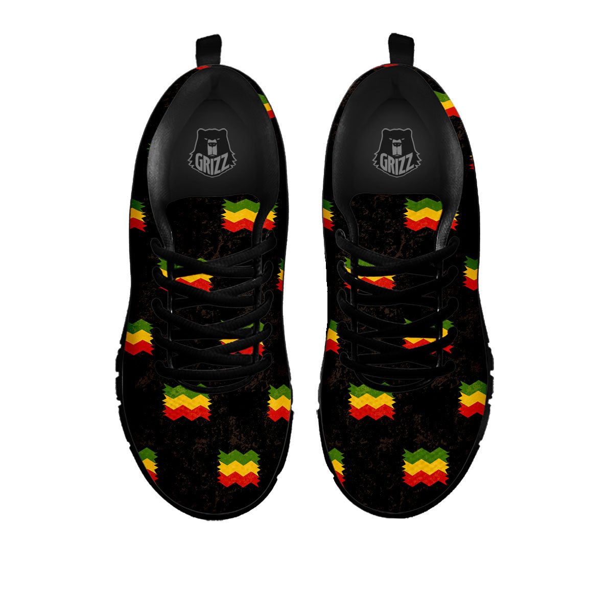 Flag Rasta Print Pattern Black Sneaker-grizzshop