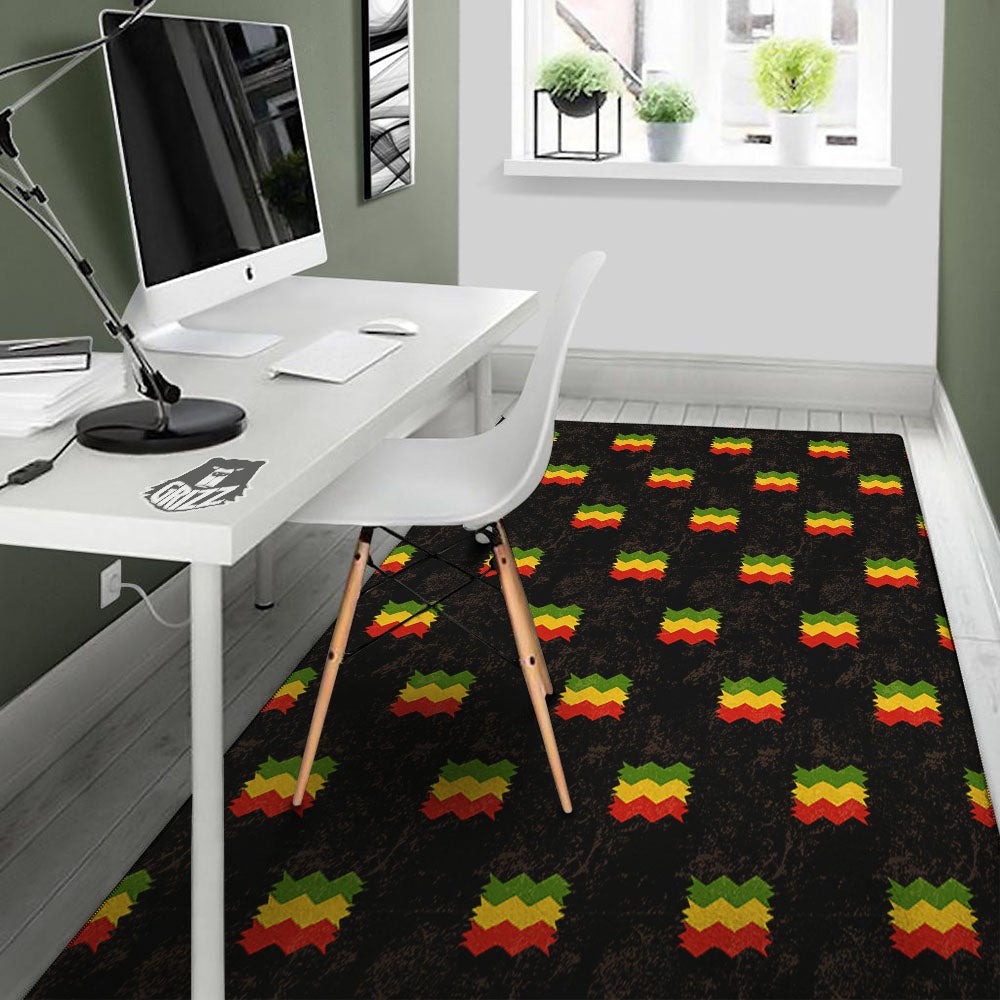 Flag Rasta Print Pattern Floor Mat-grizzshop