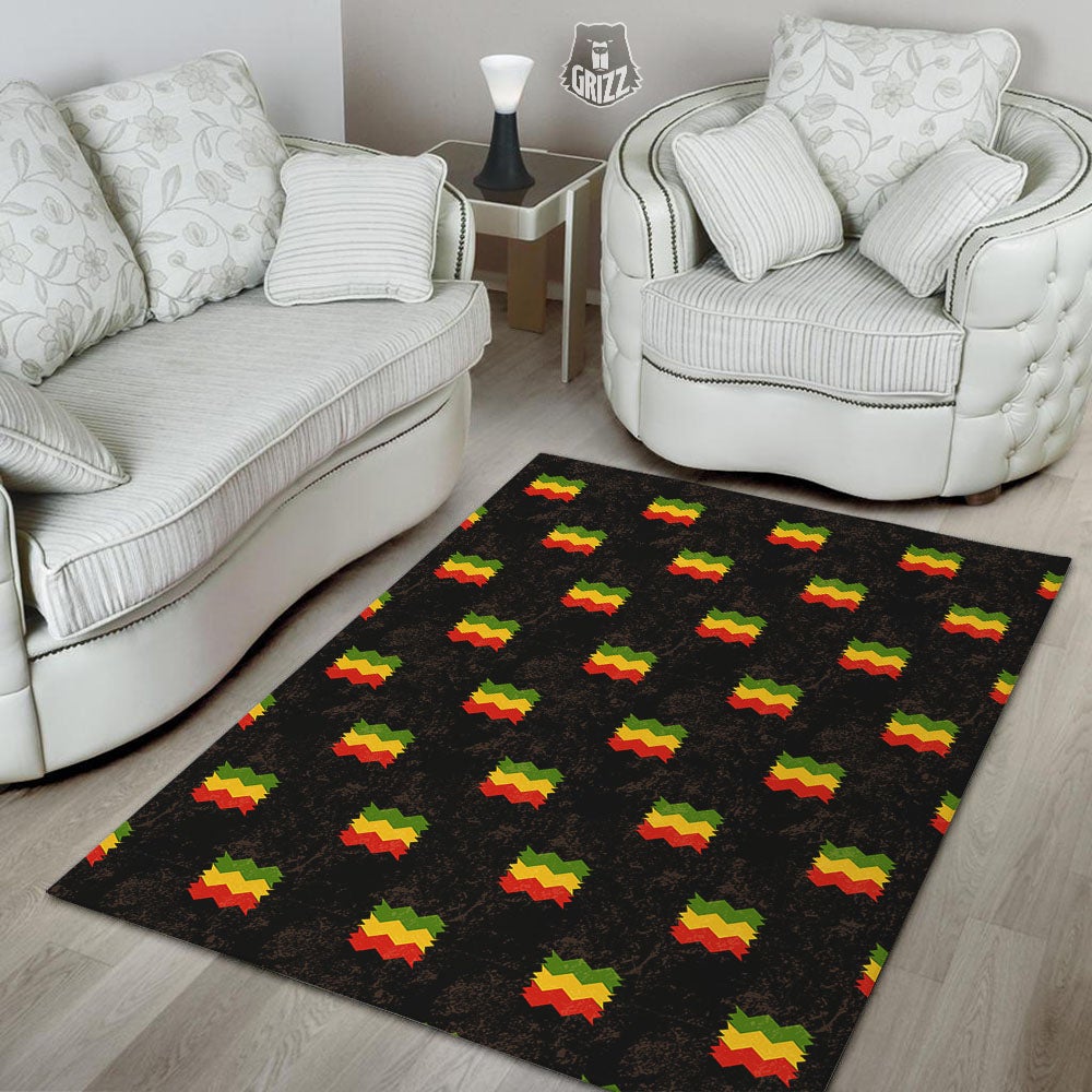 Flag Rasta Print Pattern Floor Mat-grizzshop
