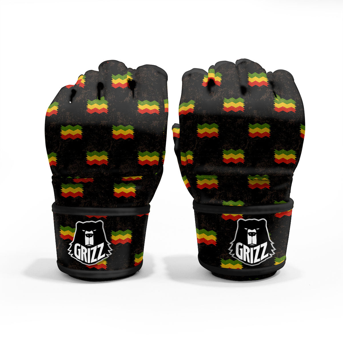 Flag Rasta Print Pattern MMA Gloves-grizzshop