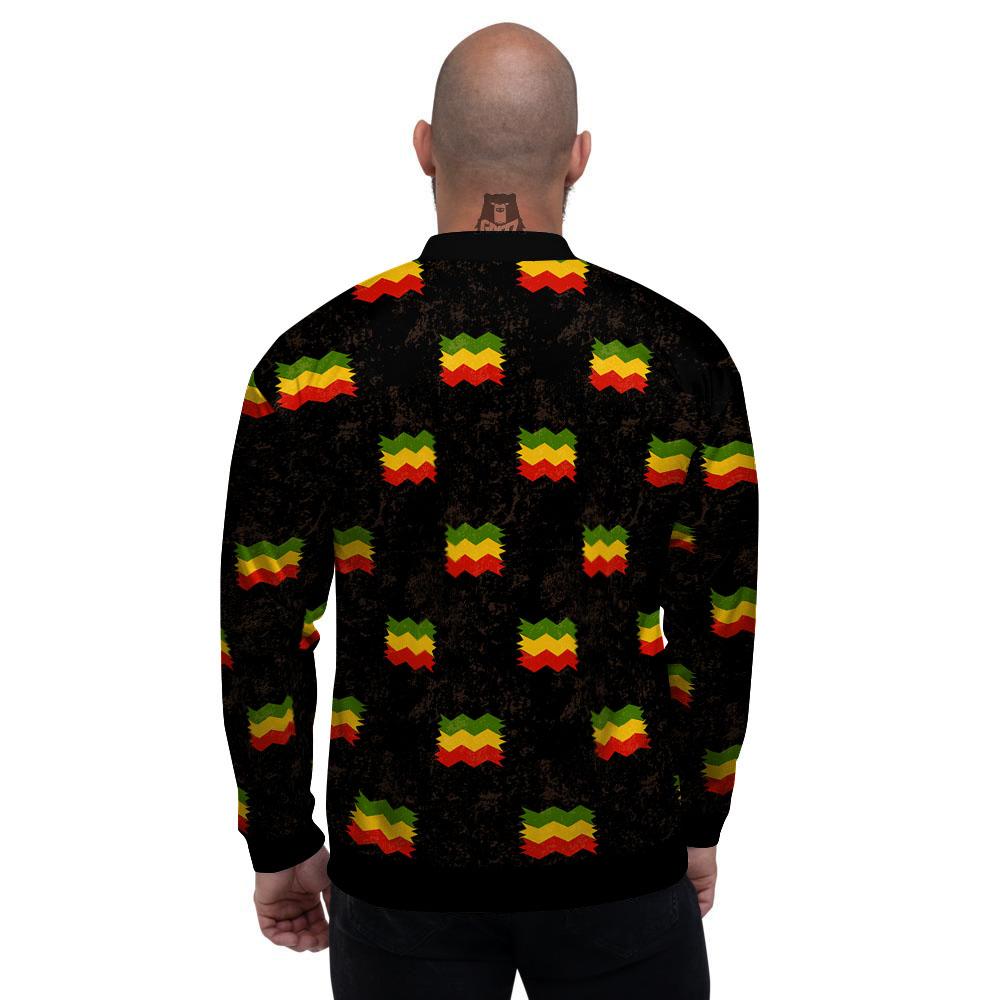 Flag Rasta Print Pattern Men's Bomber Jacket-grizzshop