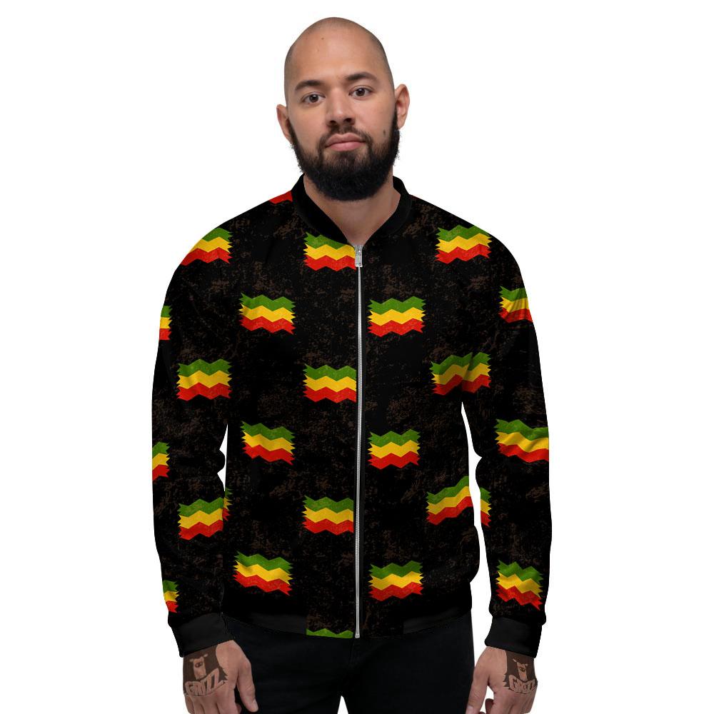 Flag Rasta Print Pattern Men's Bomber Jacket-grizzshop