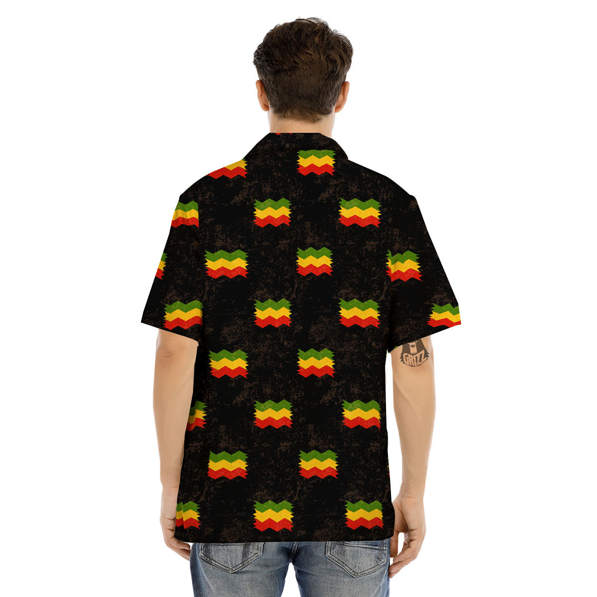 Flag Rasta Print Pattern Men's Hawaiian Shirt-grizzshop
