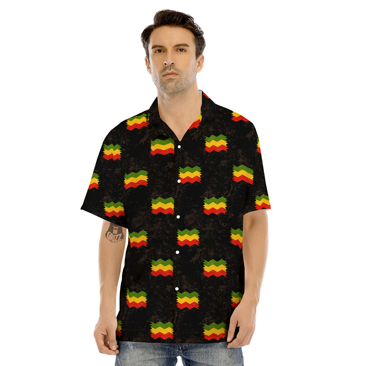 Flag Rasta Print Pattern Men's Hawaiian Shirt-grizzshop