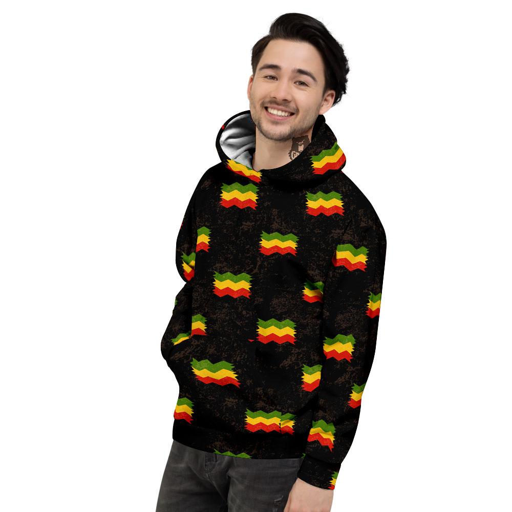 Flag Rasta Print Pattern Men's Hoodie-grizzshop