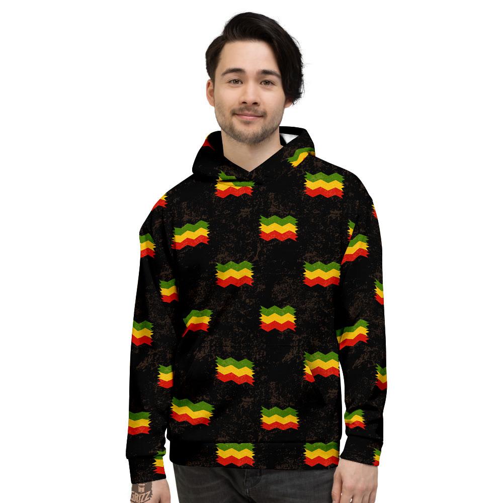 Flag Rasta Print Pattern Men's Hoodie-grizzshop