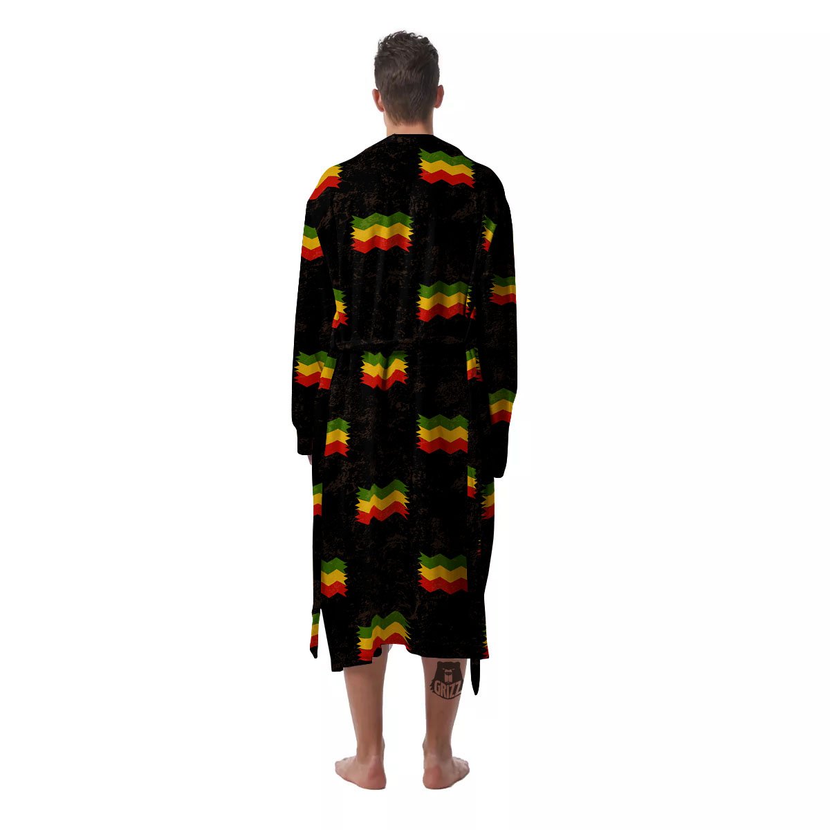 Flag Rasta Print Pattern Men's Robe-grizzshop