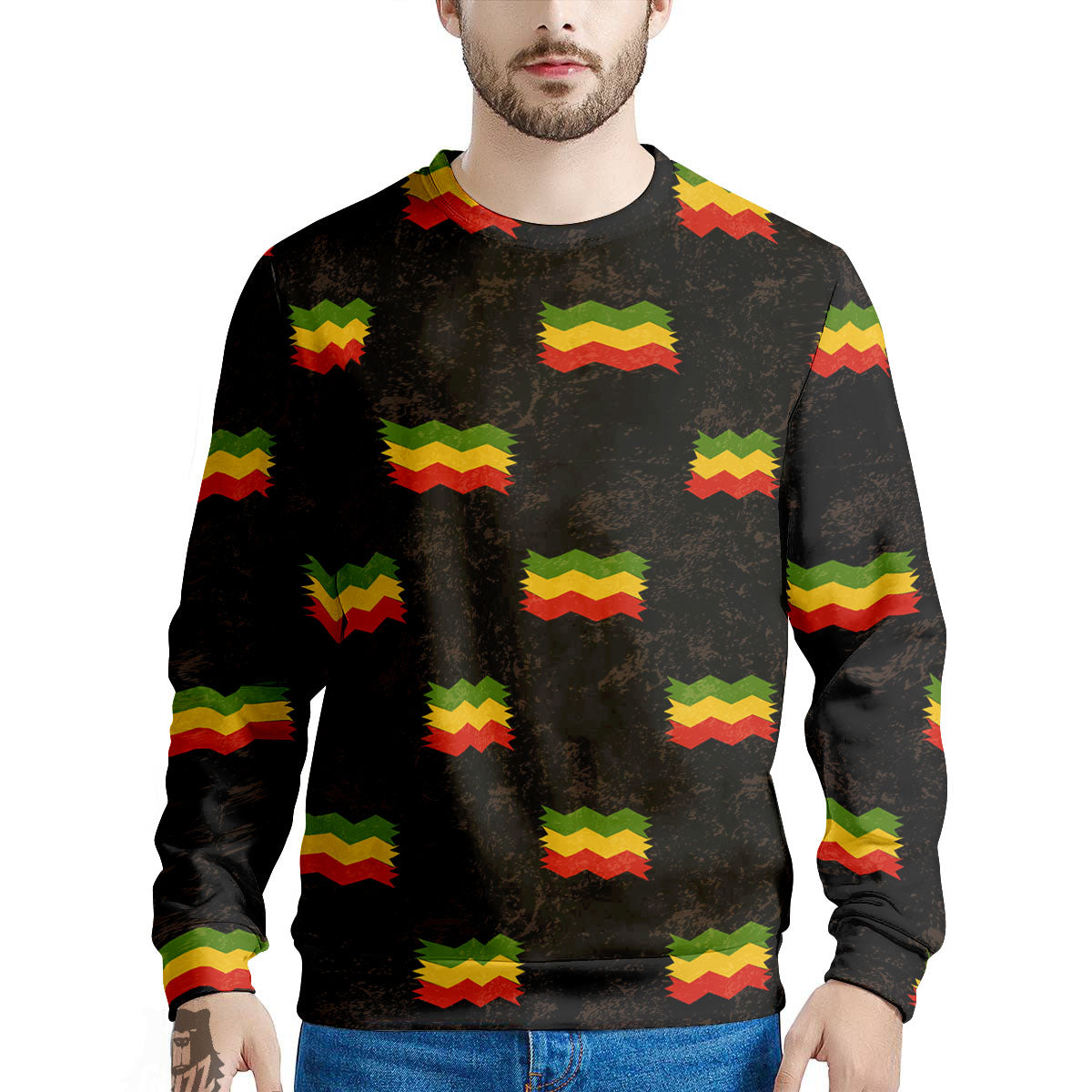 Flag Rasta Print Pattern Men's Sweatshirt-grizzshop